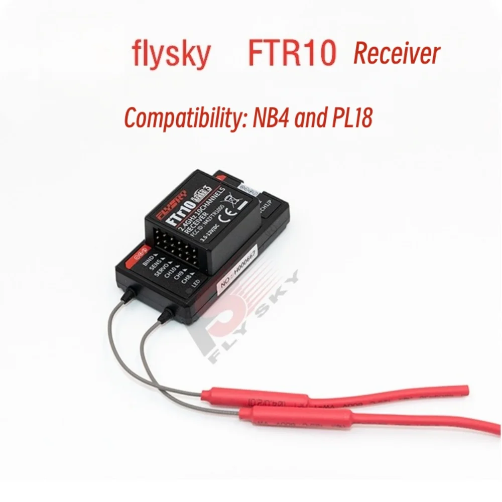 FATJAY FLYSKY FTr10 Transmisión de retorno bidireccional Receptor impermeable de 10 canales compatible con PL18 NB4