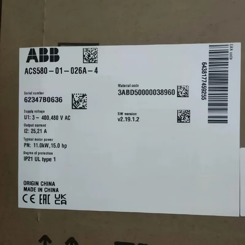 ABB Frequency Converter ACS580-01-018A-4/ACS580-01-026A-4