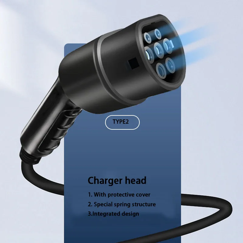 Cargador portátil EV para coche, estación de carga con aplicación móvil, 7KW, 3,5 M, 5M, corriente de Cable ajustable, 16A, 32A