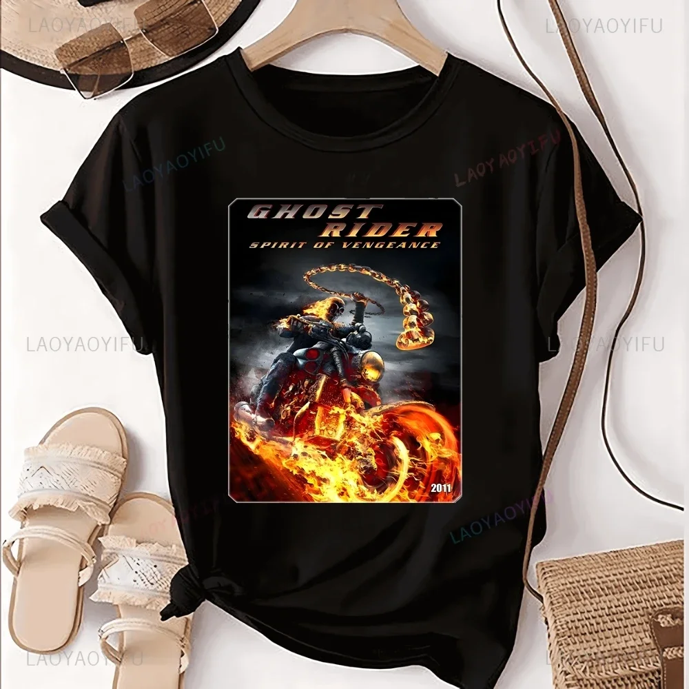 Retro Ghost Rider T-shirt, 90s Style, Comic Book T-shirt, Loose Short Sleeve T-shirt for Both Men and Women