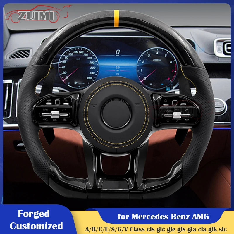 

Modified Forged Car Steering Wheel Cover for Mercedes Benz W204 W205 W211 Amg A/B/C/E/S/G/V Class cls glc gle gls gla cla glk