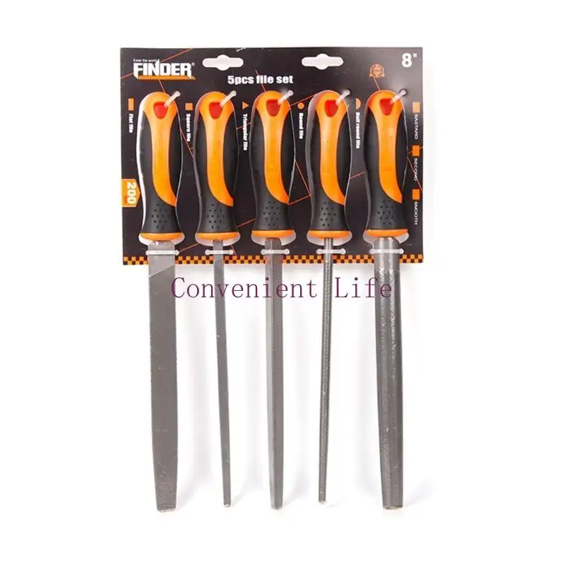 L1EE Set lime in metallo a dentatura media, 5 pezzi, piatte per triangolo tondo quadrato semitondo