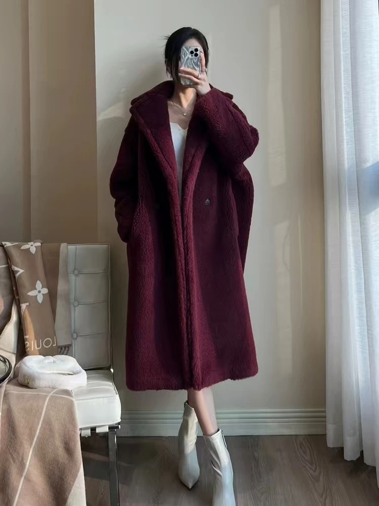 

Teddy Fur Coat Women 2025New Korean Fashion Thick Warm Wool Fur Coat Loose Style Luxury Outwear