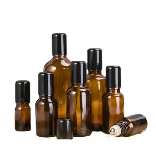 앰버 유리 롤 온 병, 리필 가능한 샘플 테스트 에센셜 오일 바이알, 롤러 볼 빈 용기, 5ml, 10ml, 50ml, 100ml 