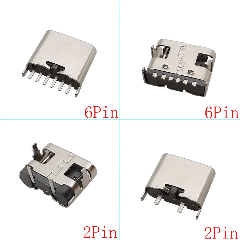 10Pcs USB Typ-C 2/6/16/24Pin Weibliche Lade Port Jack Stecker SMD SMT PCB USB-C Buchse Löten Typ Adapter DIY – Detail 5