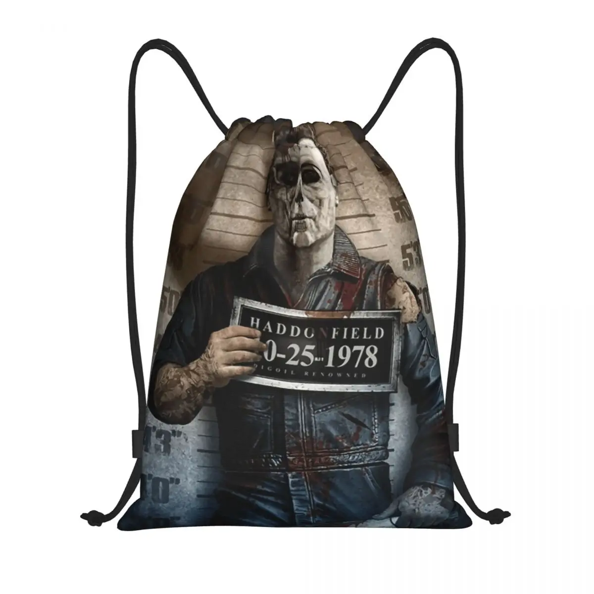 مخصص مايكل مايرز هالوين فيلم الرعب المسلسل القاتل الرباط حقيبة النساء الرجال خفيفة الوزن الرياضة الصالة الرياضية تخزين الظهر #1