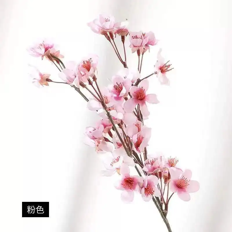 

Single simulated leafless small peach blossom silk flower cross-border wedding home decoration artificial flower plastic fake fl