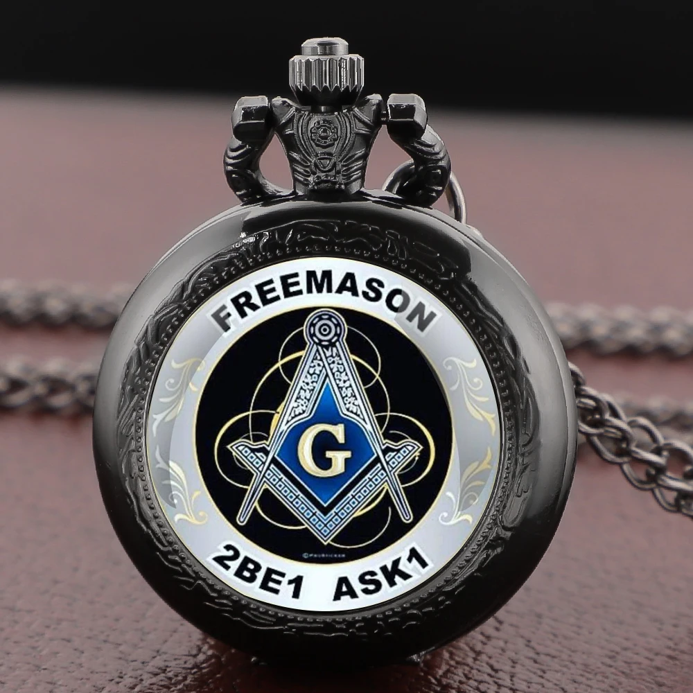 الماسونية زجاج قبة ساعة جيب كوارتز قلادة توقيت قلادة الرجال النساء هدية تذكارية Relojes دي Bolsillo #5