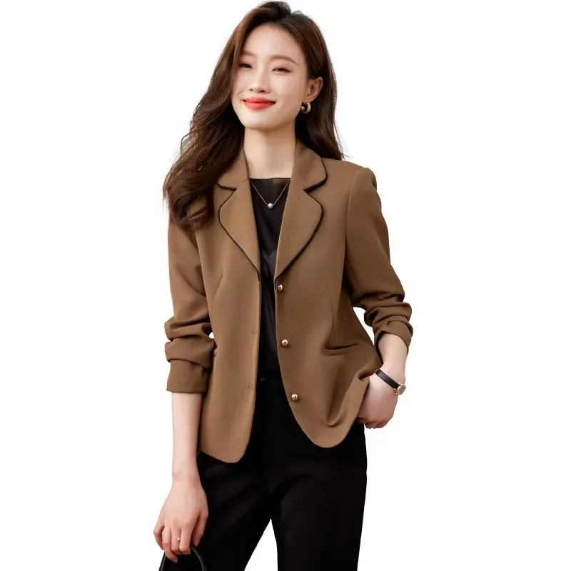 Insozkdg Elegant Short Blazer Women 2024 Autumn New Korean Style Commuter Casual Jackets Female Office Lady Top Hot Sale Coats