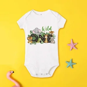 Wild One Family Matching Birthday T-shirts Mom and Dad Bro Sis Baby Party Clothes 1st Birthday Safari Jungle Family Look Outfits