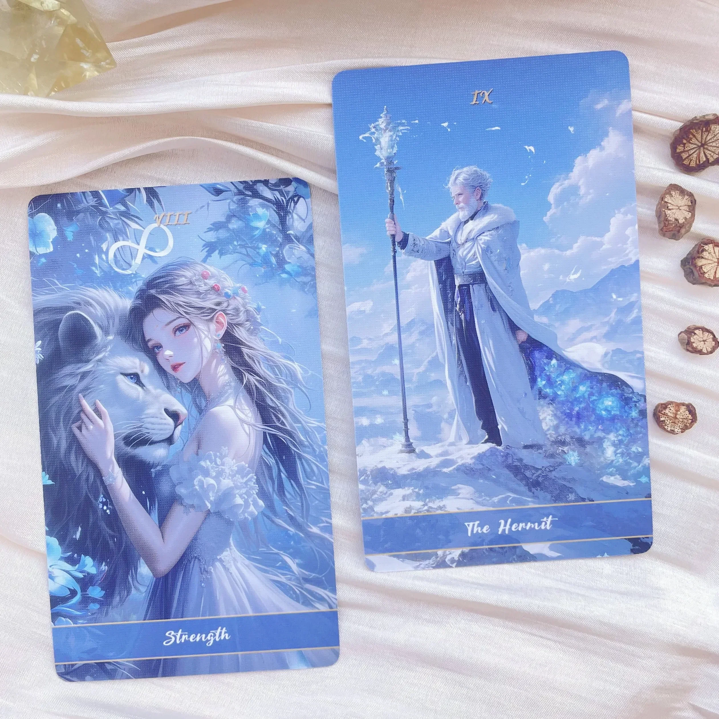 New Crystal Love Tarot Cards Deck 12x7cm Blue Romance Relationship Soulmate Twin Flame Divination Oracle Card Game Stars Tarot