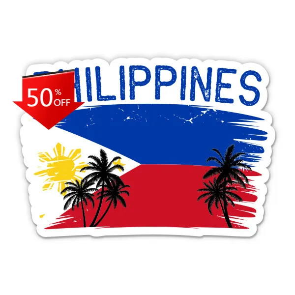 

Philippines Flag Filipino StickerWater Retro Window Motor Home Camper Van Truck Gift Aesthetic Trendy