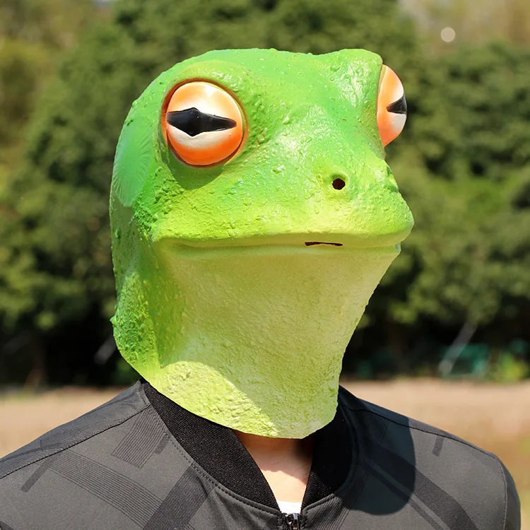 Halloween frog headgear, funny animal masks, live streaming, funny face performance props, stage performance supplies