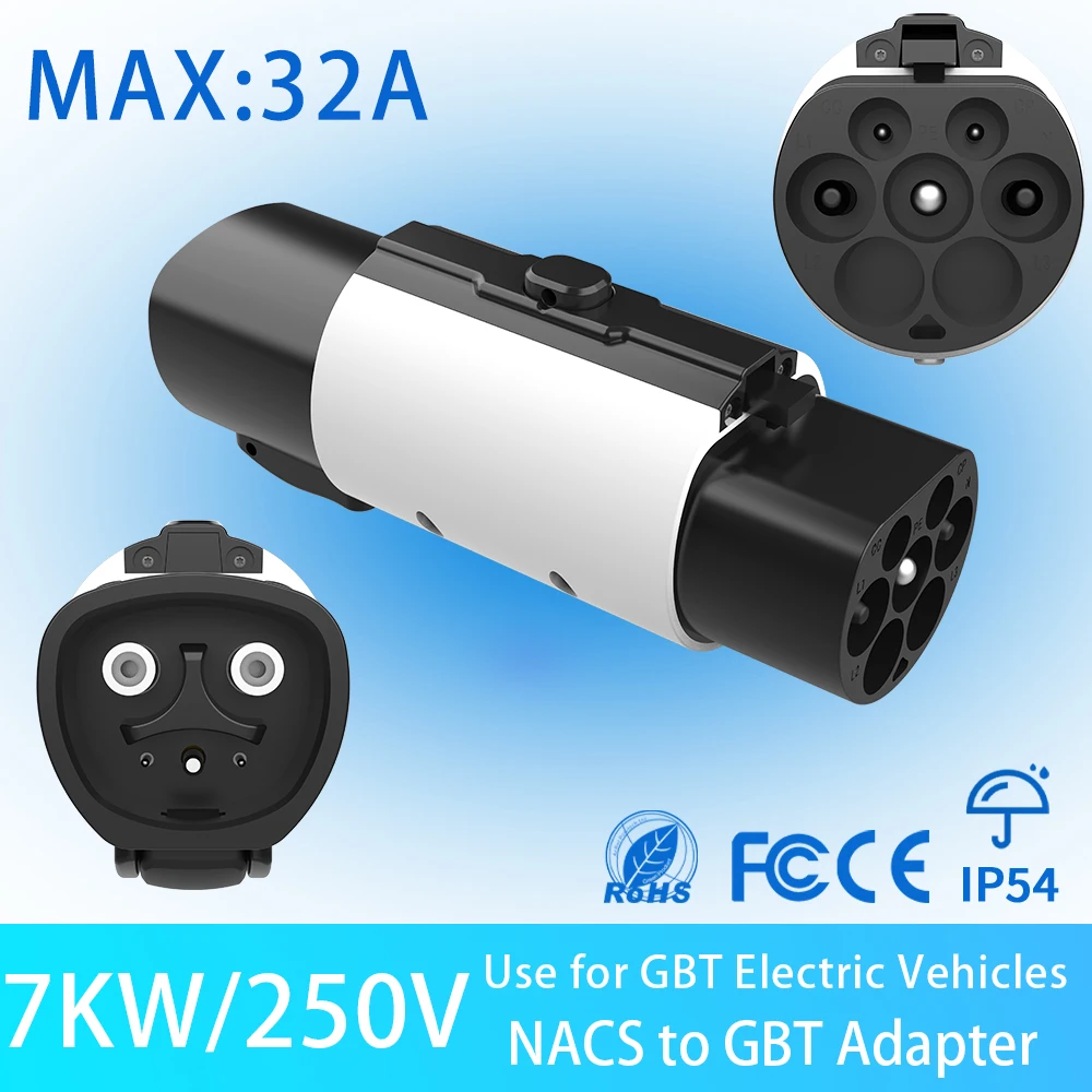 

Unirise NACS to GBT Charging adapter Adapter 7kw 32A T esla Converter for NACS Charging station to electric car charger Adapter