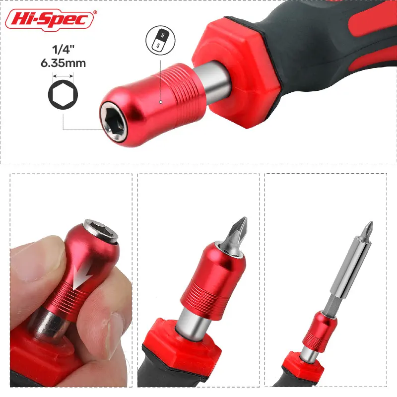 1/4(6.35mm) Strong Magnetic Screwdriver Handle Quick Release Screw Driver Holder Chrome-vanadium Steel Screwdriver Matching Bits