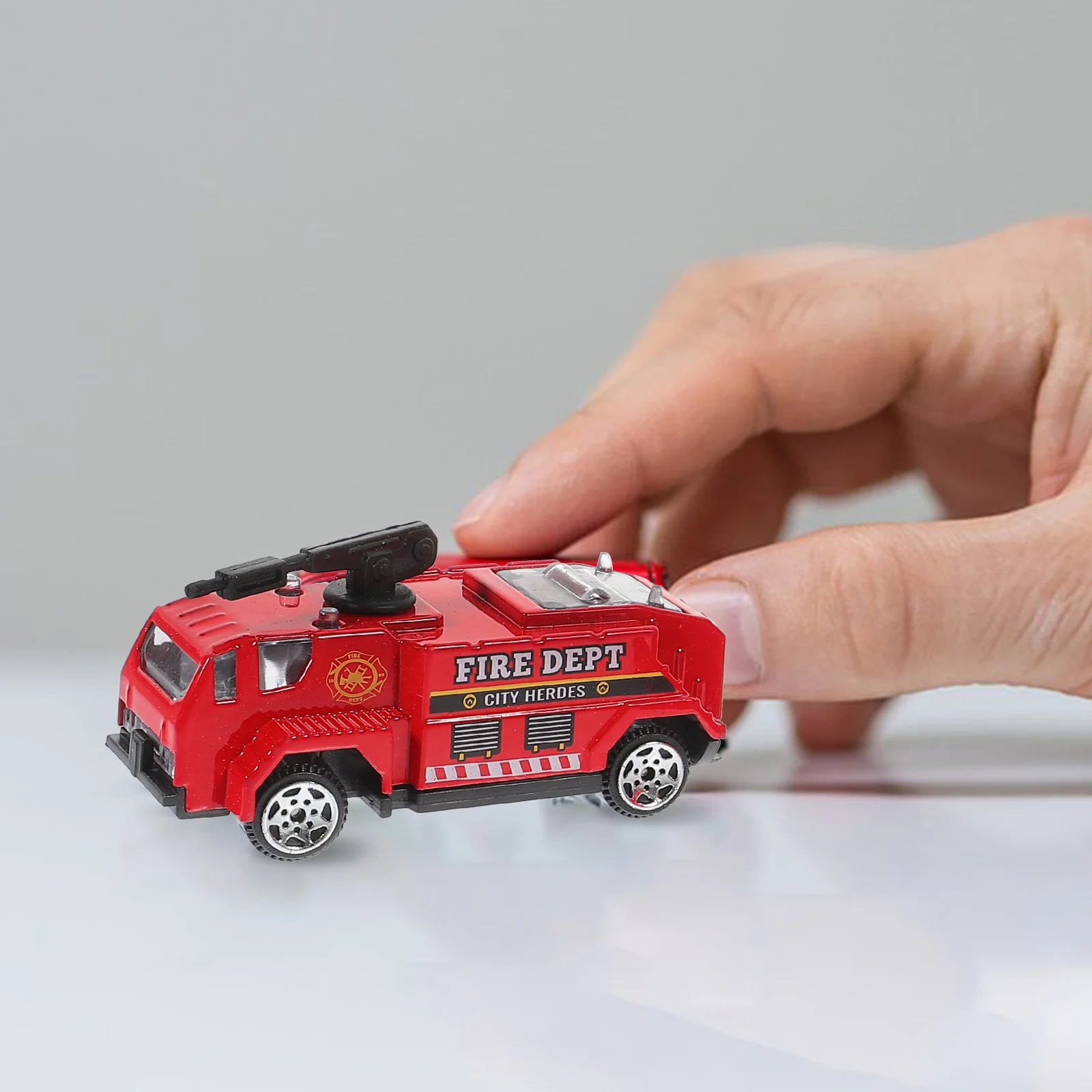 6 pçs conjunto de motor de incêndio simulação carro puxar para trás inércia crianças coleção decoração presente liga veículo