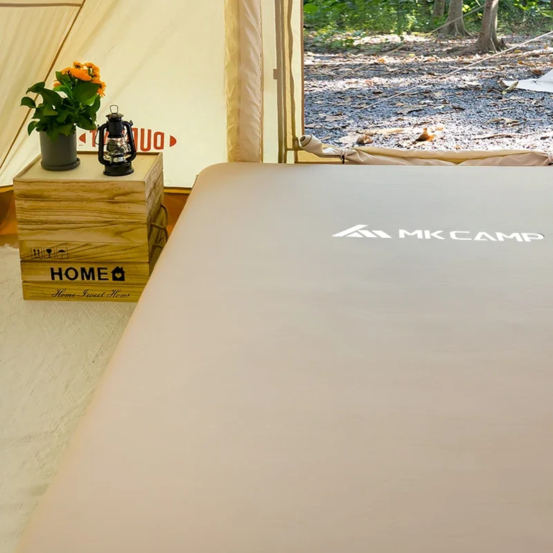 Customized advanced flocking built-in inflatable mattress suitable for home outdoor camping travel high bed