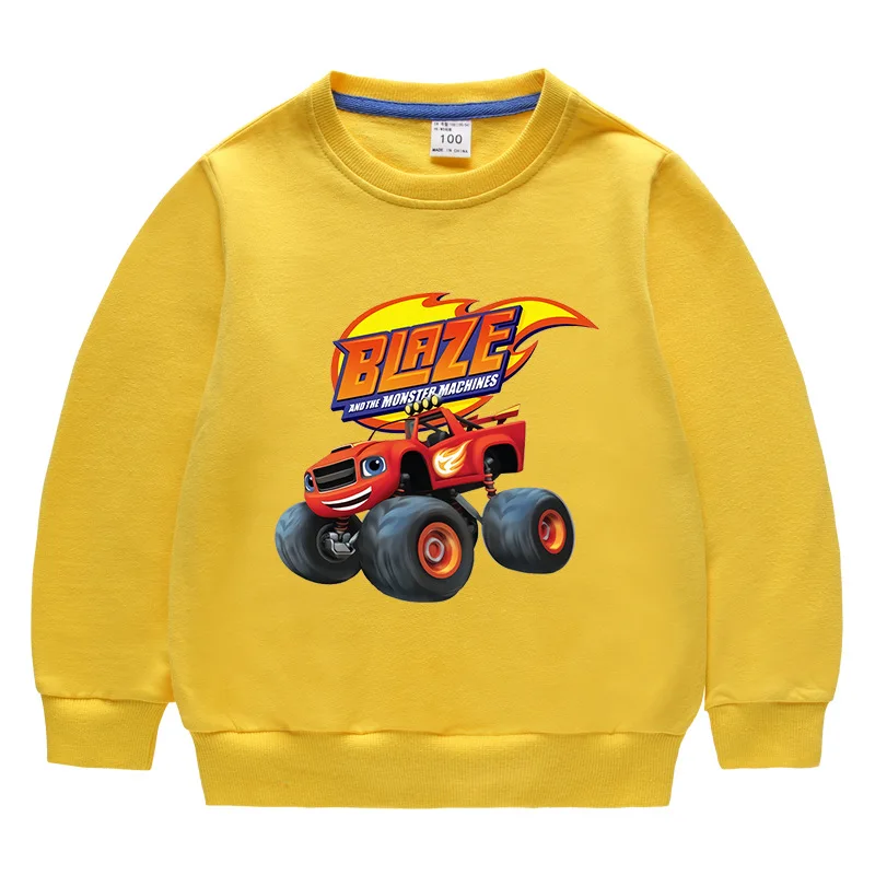 Kids New Children Long Sleeve Sweat Kids Boy Girl  Boys Tops Monster Machine Kids Boy Blazing Speed Cartoon Sweatshirt