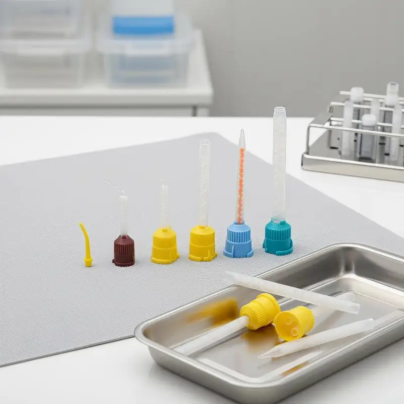 1/50/100pcs Dental Mixing Tips Disposable Silicone Rubber Mixing Head 1:1 For Impression Mixing Dispensing