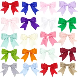 10Pcs Colored Ribbon Bows Large Size Dacron Double Layer Ribbon Bow Flower Craft Supplies Handwork DIY Party Decoration