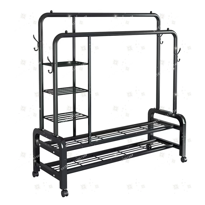 

Floor-standing Clothes Rack for Bedroom, Household Indoor Folding Clothes Hanger, Storage Balcony Rack