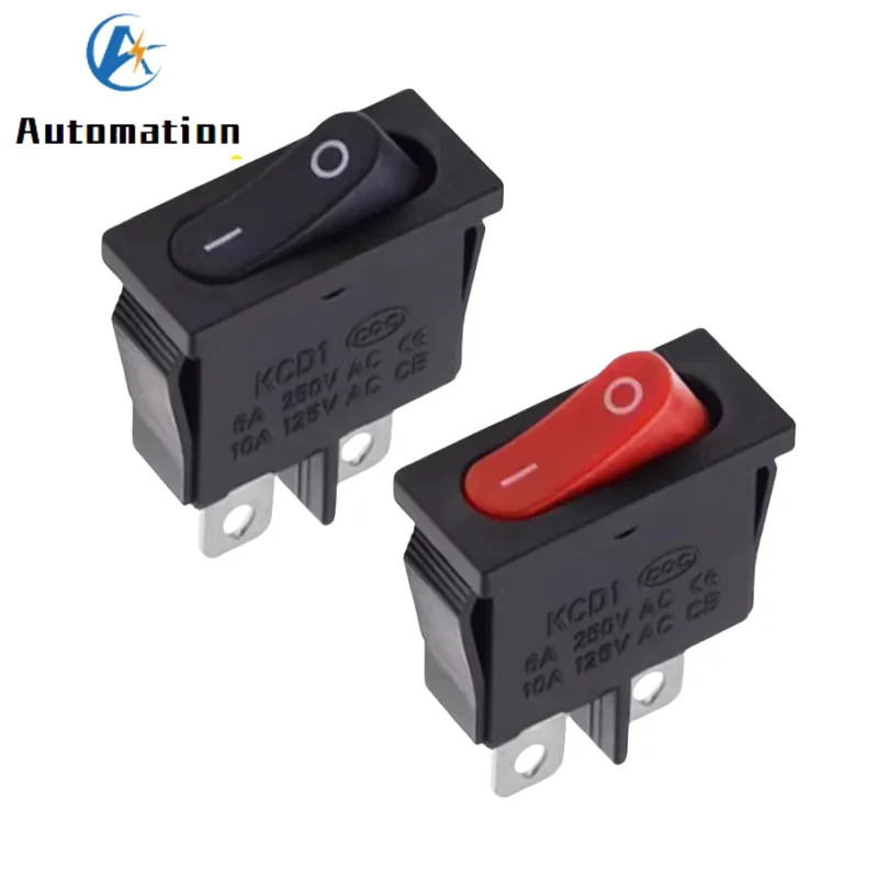 5Pcs 10x22mm KCD1-110 Black Super Thin Rocker Switch NO/OFF 2 Pin Small Instrument Power Switch 6A 250VAC /10A 125VAC