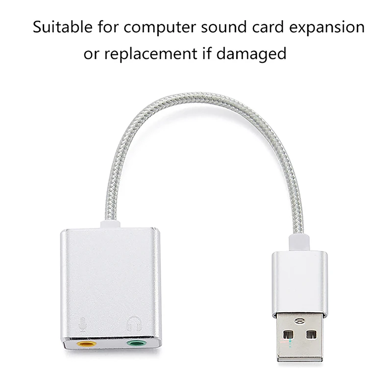 High Quality External USB Sound Card Jack 3.5mm USB Audio Adapter Earphone Microphone Sound Card For MacBook Computer Laptop PC