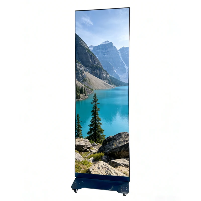 P2.5 Vertical Foldable LED Poster Indoor Digital Display for Mall Education Advertising