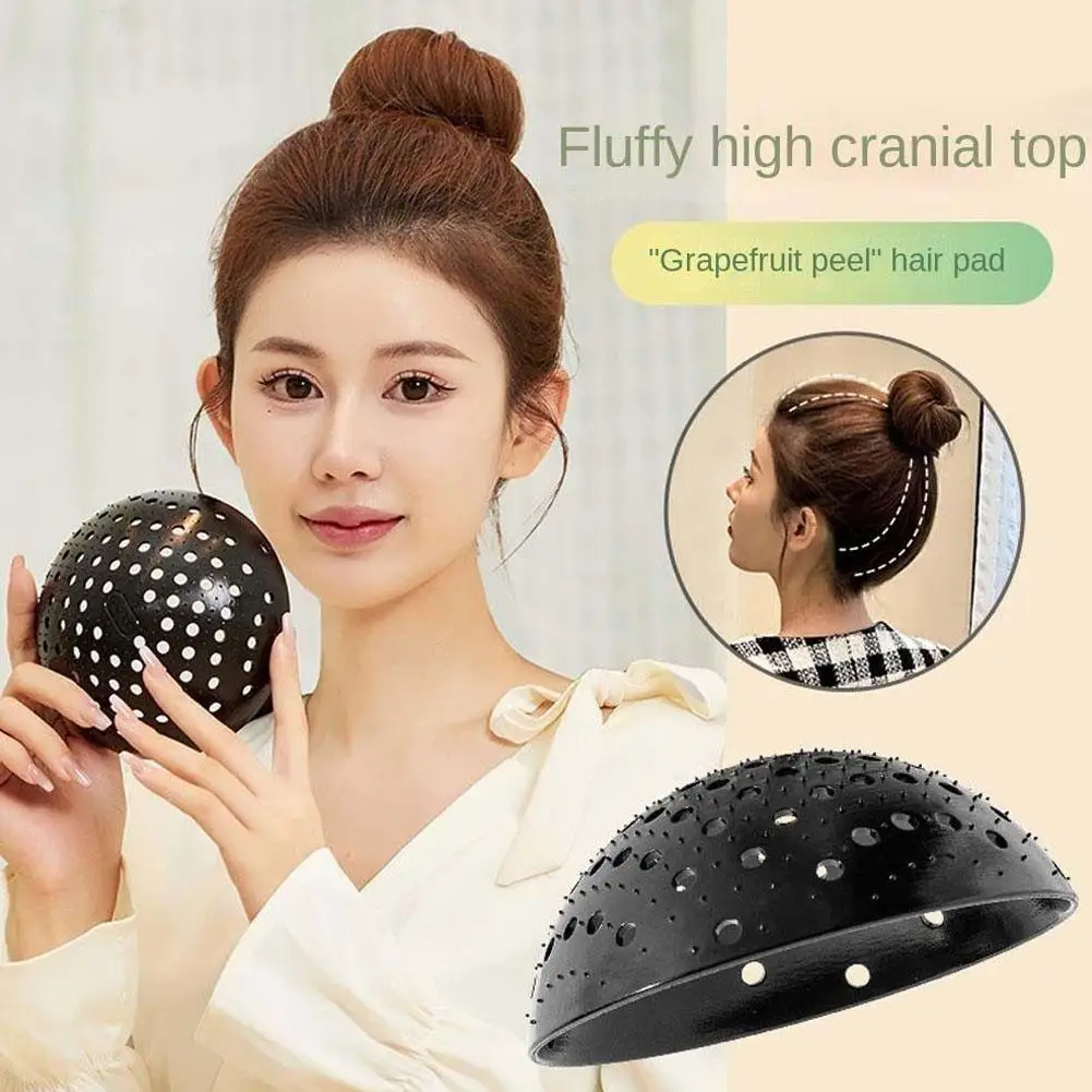 1pc Pomelo Skin High Skull Black Invisible Hair On Of Flat Round A With The , A Pad, Back Aaised He The Ball Shaped O6g6