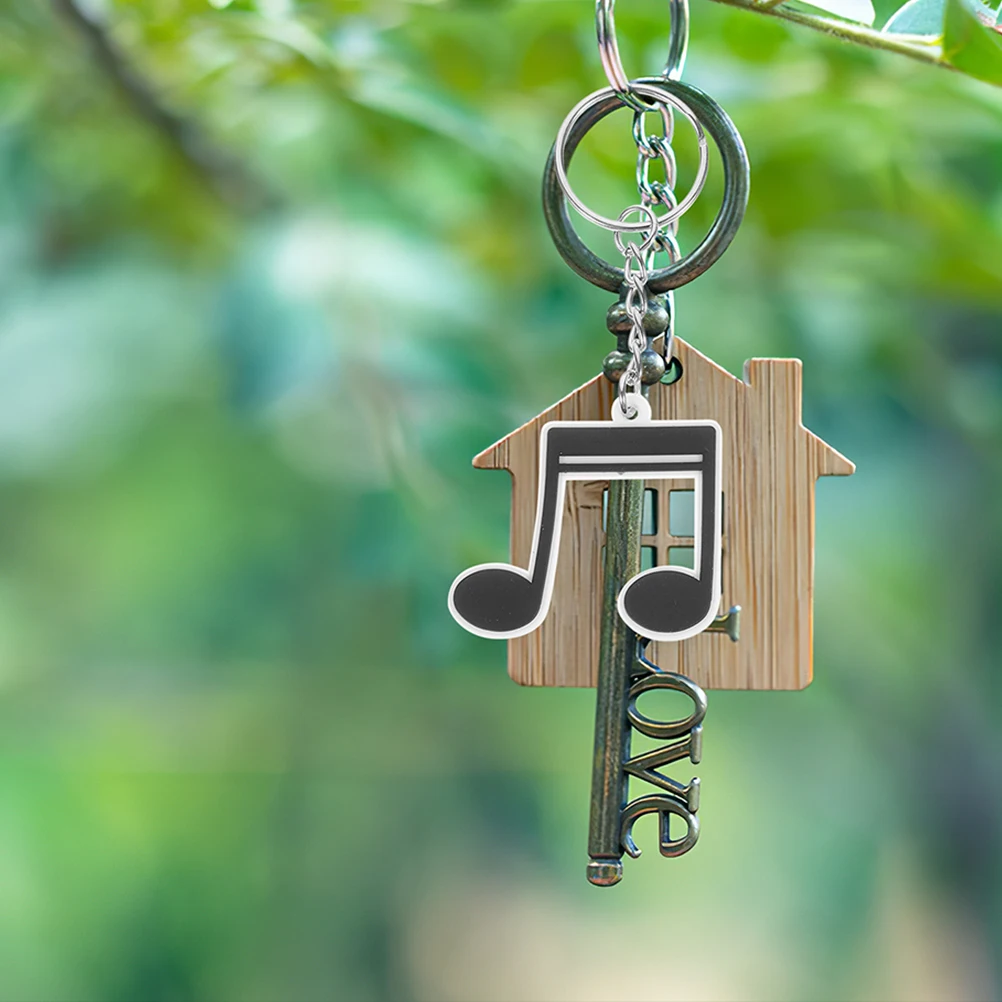 

12 Pcs Birthday Musical Note Keychain Ring Karoke Theme Party Favors Mix Pvc Supplies