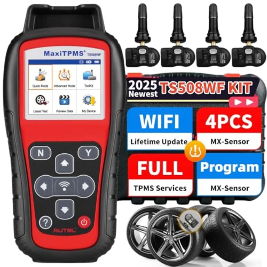 

MaxiTPMS TS508WF TPMS Programming Tool with 120 4PCS TPMS Sensors 2025 WiFi Version Compatible with TS408S TS501 TS508 TS601 Su