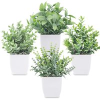Artificial Bonsai Fake Plants Mini Faux Plastic Greenery Potted Plant Indoor Home Office Table Room Decoration Christmas Gifts
