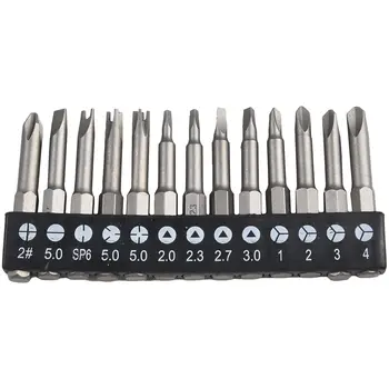 13 adet özel şekilli tornavida seti 50mm u-şekilli y-tipi üçgen iç çapraz üç puan 1/4 altıgen matkap tornavidası Bit aracı