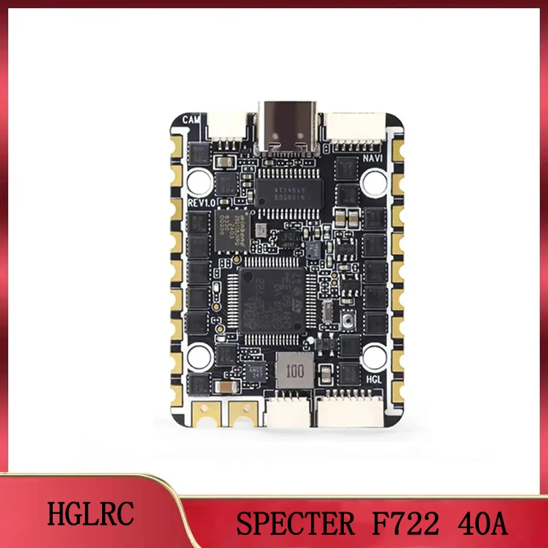 

HGLRC SPECTER F722 AIO FPV Flight Controller 40A 6CH 2-6S - for Rekon Y6, Mixed Control FPV Drones
