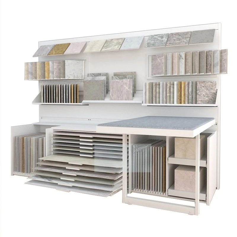 

Tile display stand ceramic wood floor combination display stand marble mosaic display case