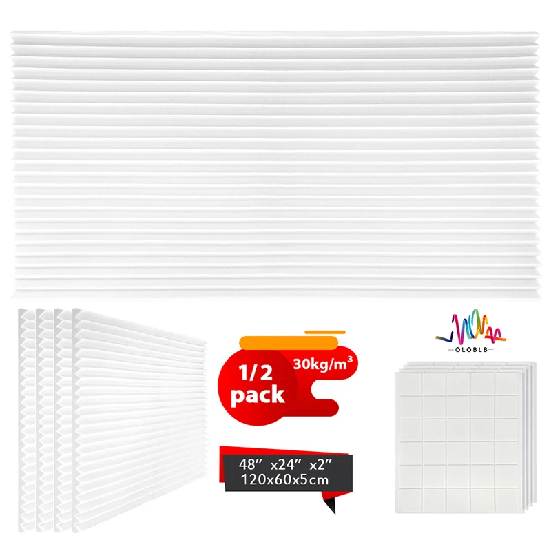 

Acoust Panel Thermal Insulation 1/2，Pack For Home Decor Office Studio Foam, Noise Isolation Triangular Grooved Durable Foam Boar