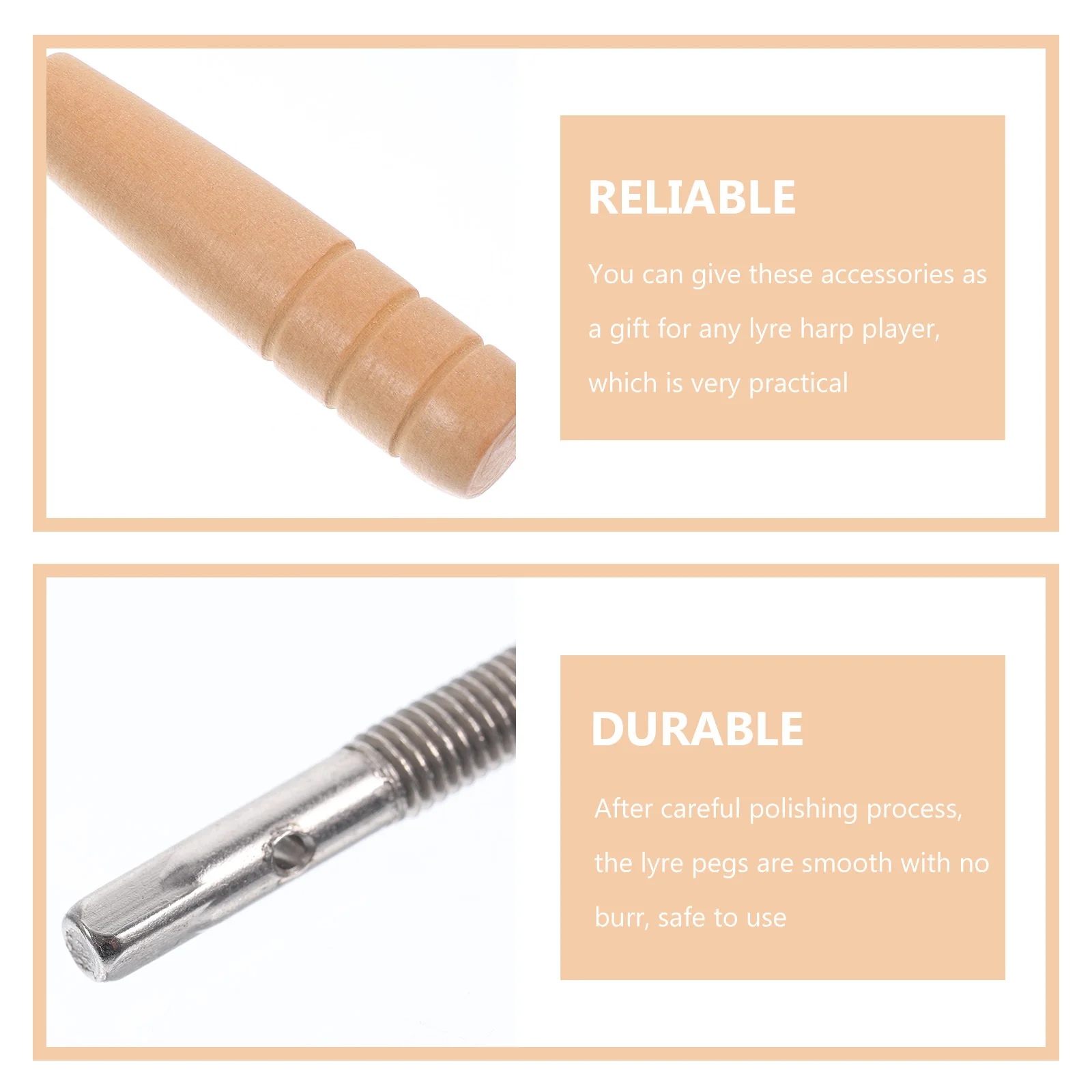 

1Set Lyre Harp Pegs Strings Professional Durable Steel Tuning Accessories Replacement Parts for Lyre Harp Players