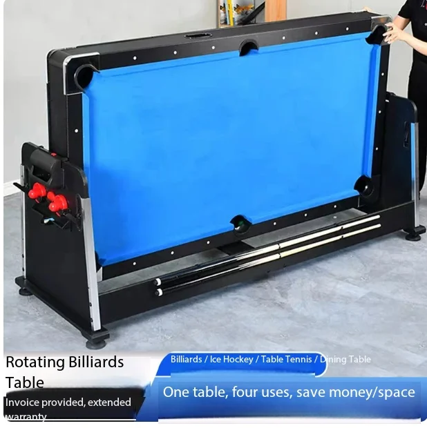 Regulation Size Pool Table with Ping Pong Top & Dining Surface for Home 4-in-1 Convertible Game Table