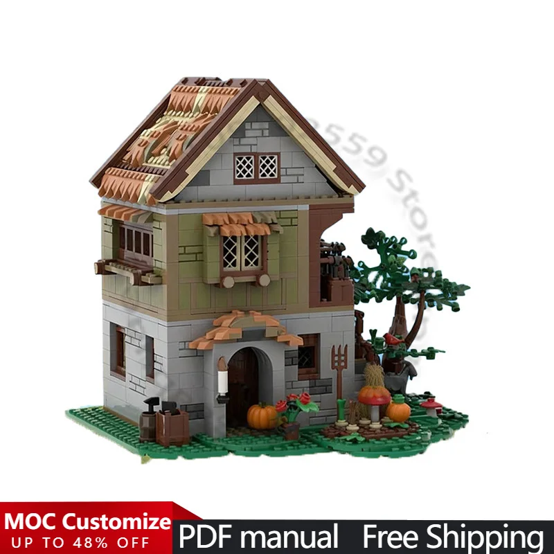 

Набор для сборки 1181 детали: Средневековый дом (MOC) 10332 - Модульный конструктор для самостоятельной сборки, простая технология DIY, игрушка, рождественский подарок