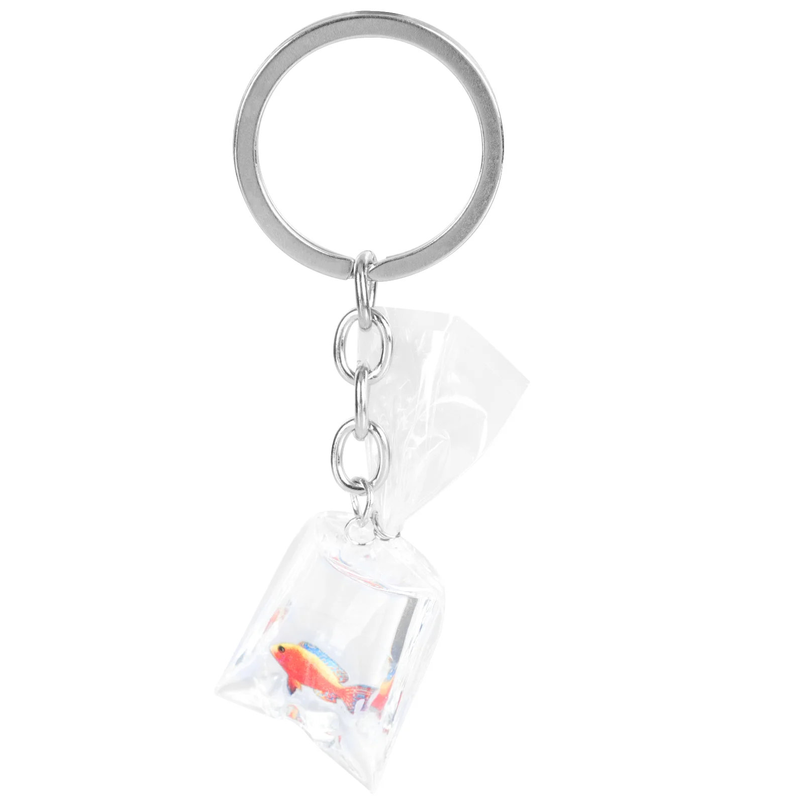 

Tropical Fish Water Bag Keychain Resin Moving Fish Design Charm Key Holder Colorful Creative Accessory Pendant Fits Wallet