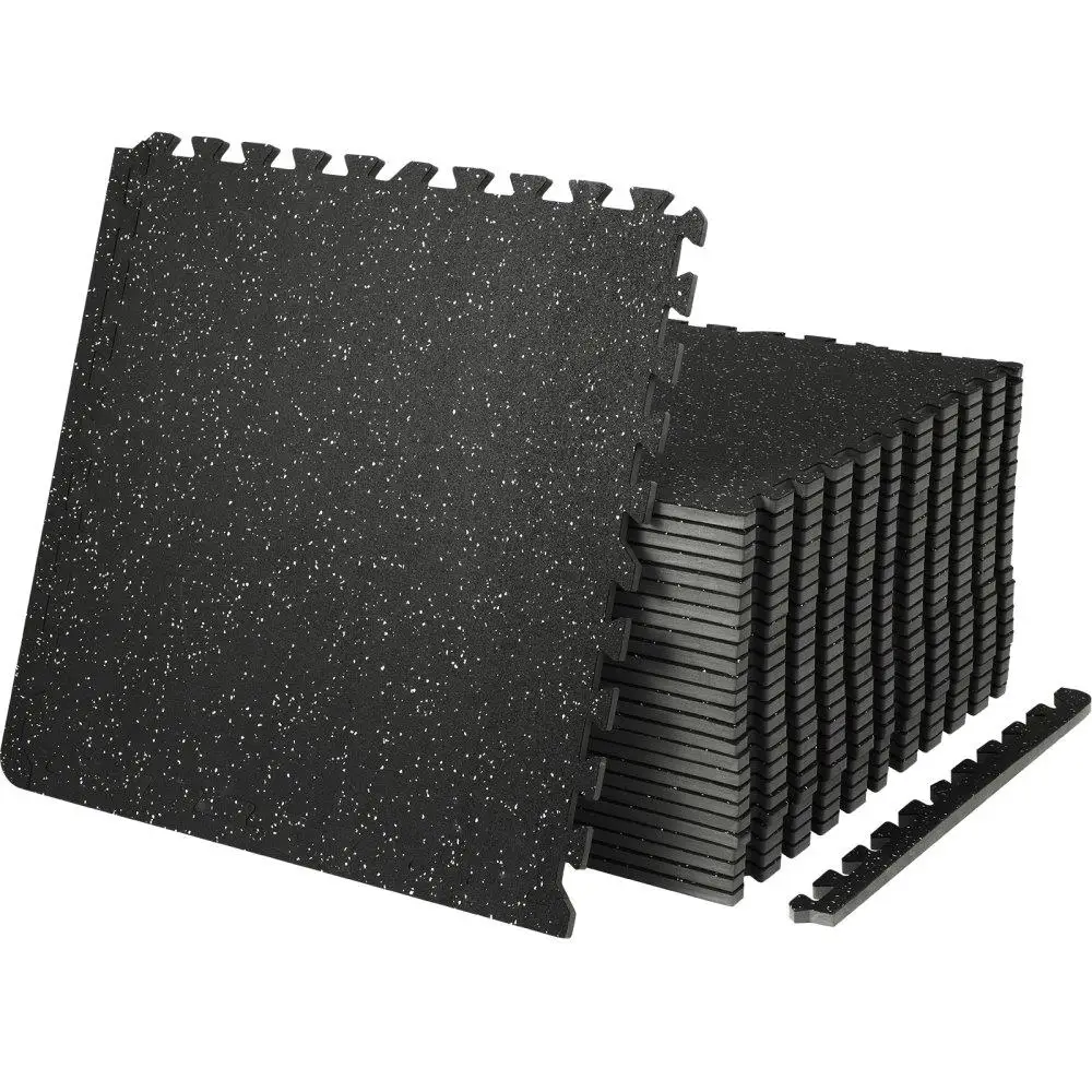 

25 PCS 1/2 inch Thick for gym Floor Mats, 24" x 24" EVA Foam & Rubber Top Interlocking Workout Floor Mats with 100 sq.ft