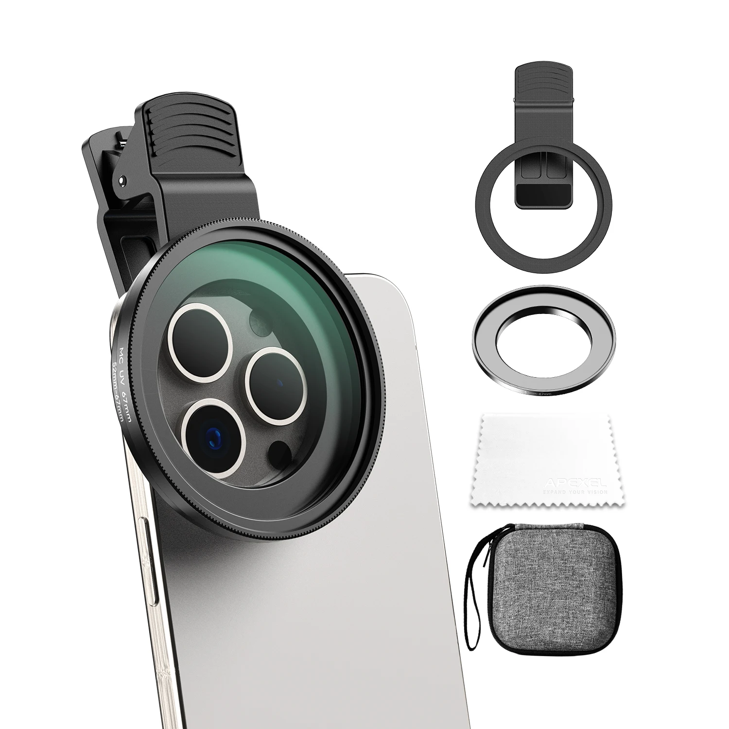 

67mm UV Filter for Phone Camera Lens,Universal UV Lens Filter,HD Optical Glass Filter for iPhone Android Photography Accessories