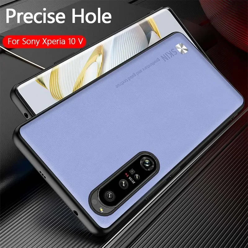 Leather Back Cover Case For Sony Xperia 1 5 10 V IV III Ultra Thin Hard Matte Camera Protector Soft TPU Shockproof Bumper Shell