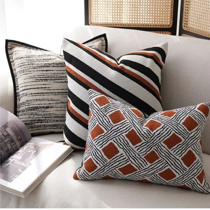 Retro Geometric Pillows Luxury Square Cushion Case High Quality Decorative Pillow Cover For Sofa Chair Home Decorations
