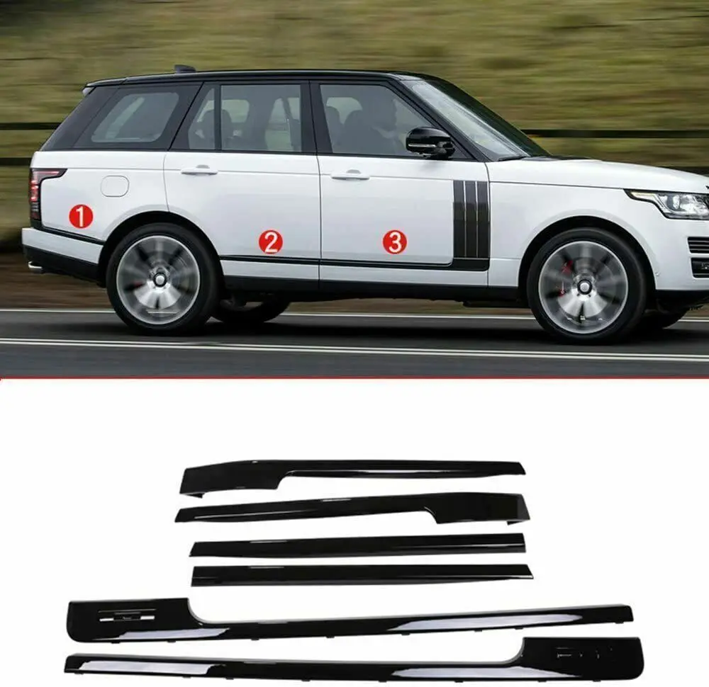 ABS Car Side Decoration Strip Trim Fit for Range Rover Long WheelBase 2013-2017