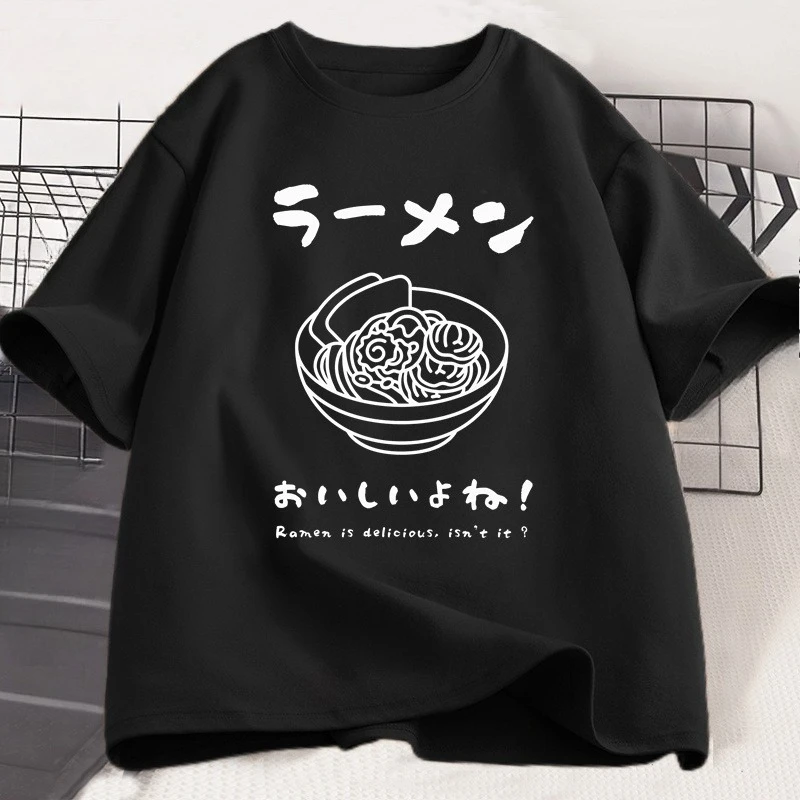 Ramen T Shirt Japanese Tshirt Food Lover Kawaii Japanese Streetwear Foodie Noodle T-shirt Woman Man Cotton Short Sleeve Tees