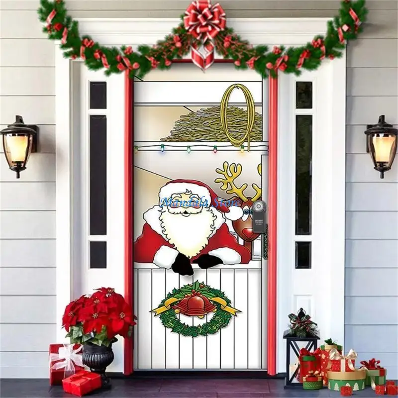 

U2JC Premium Holiday Door Tapestry Fade Resistant Materials Quick Setups Homes Office Decors