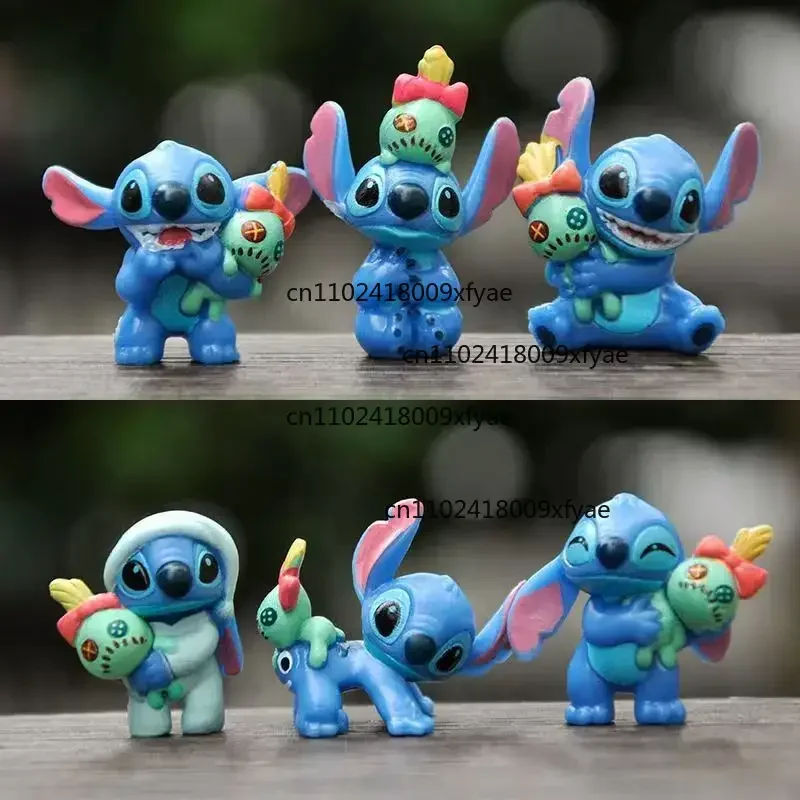 โมเดลตัวการ์ตูนลิโลแอนด์สติทช์ 6 ชิ้น ปี 2025 ของสะสมอนิเมะ ตกแต่งโต๊ะทำงาน ของตกแต่งเค้กวันเกิด ของเล่นเด็ก ของขวัญ