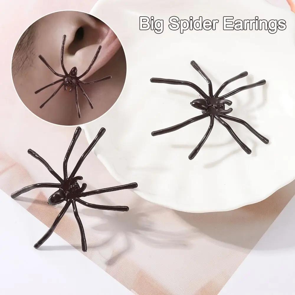 Gift Personality Giant Spider Earrings Earstuds Goth Fashionista Funny Earstuds Spider Lover Gothic Accessories