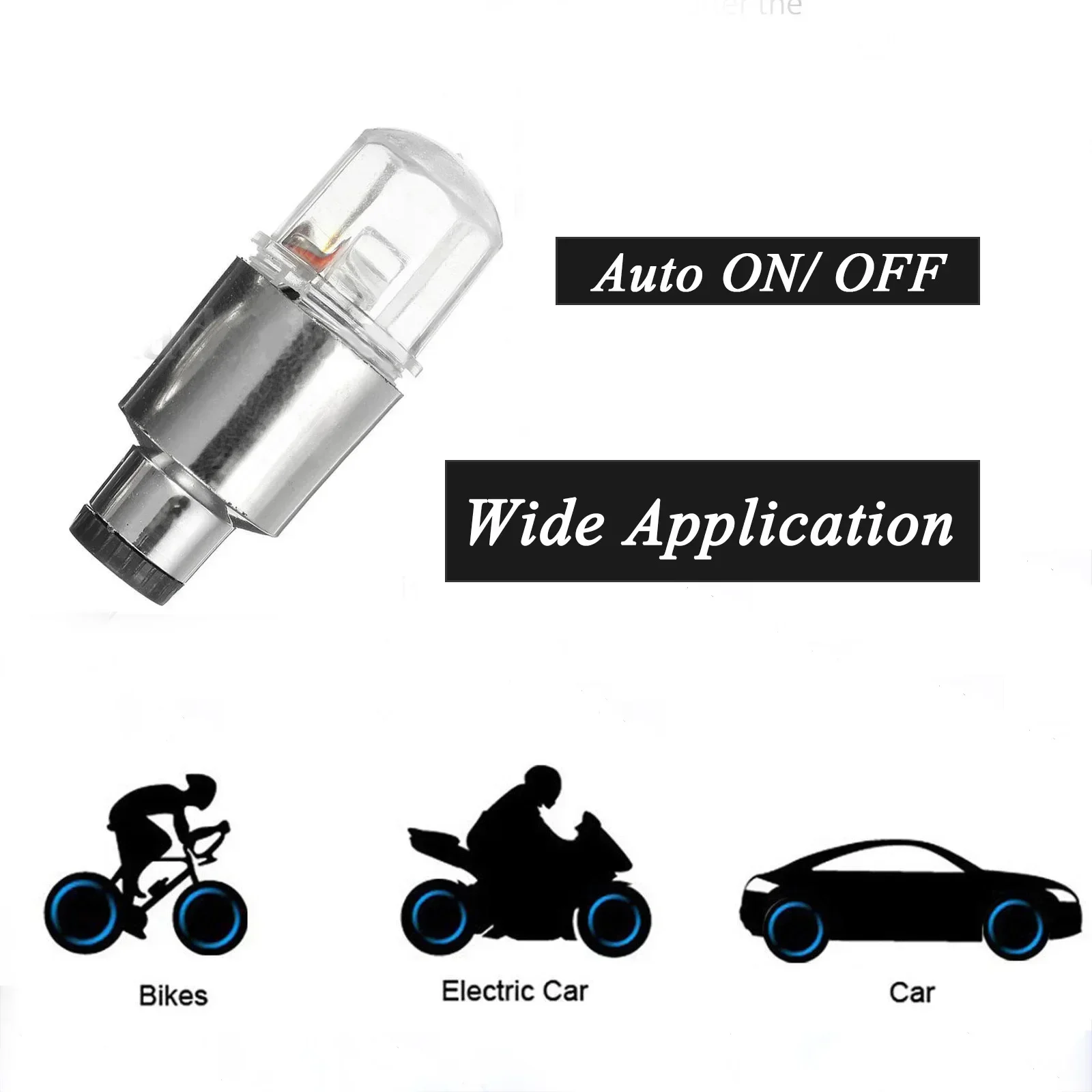 2/10Pcs Bicycle Tire Valve Cap LED Lights Colorful Flash Lamps Auto Car Motorcycle Tire Air Valve Wheel Light Bike Accessories